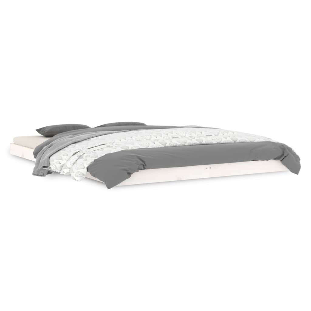 vidaXL Σκελετός κρεβατιού Λευκό 140 x 200 εκ. από Μασίφ Ξύλο Πεύκου