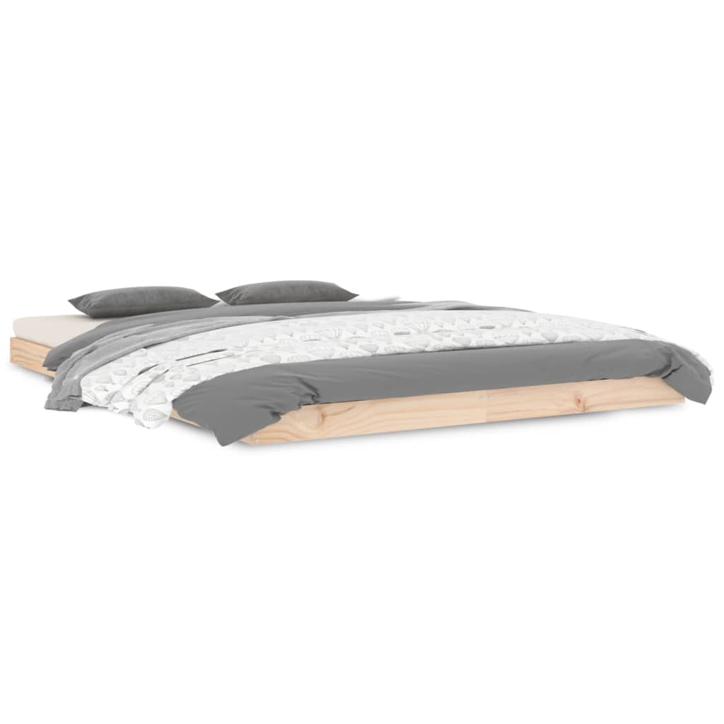 vidaXL Πλαίσιο Κρεβατιού 140 x 190 εκ. από Μασίφ Ξύλο Πεύκου