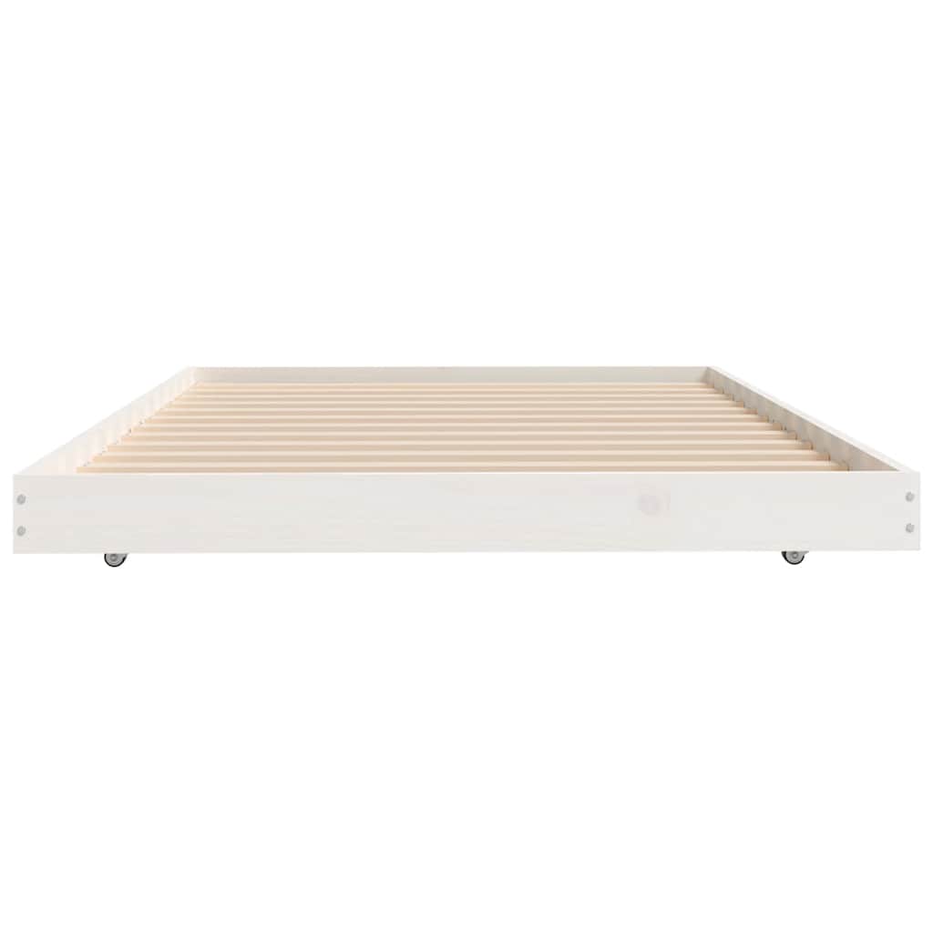 vidaXL Σκελετός Κρεβατιού Χωρίς Στρώμα Λευκό 100x200 εκ. Μασίφ Πεύκο