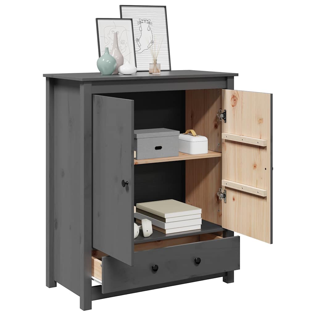 vidaXL Ντουλάπι Γκρι 83 x 41,5 x 100 εκ. από Μασίφ Ξύλο Πεύκου