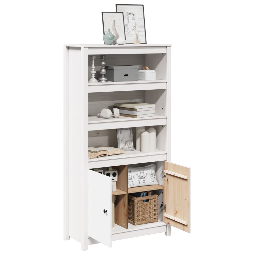 vidaXL Μπουφές Λευκός 80x35x154 εκ. από Μασίφ Ξύλο Πεύκου