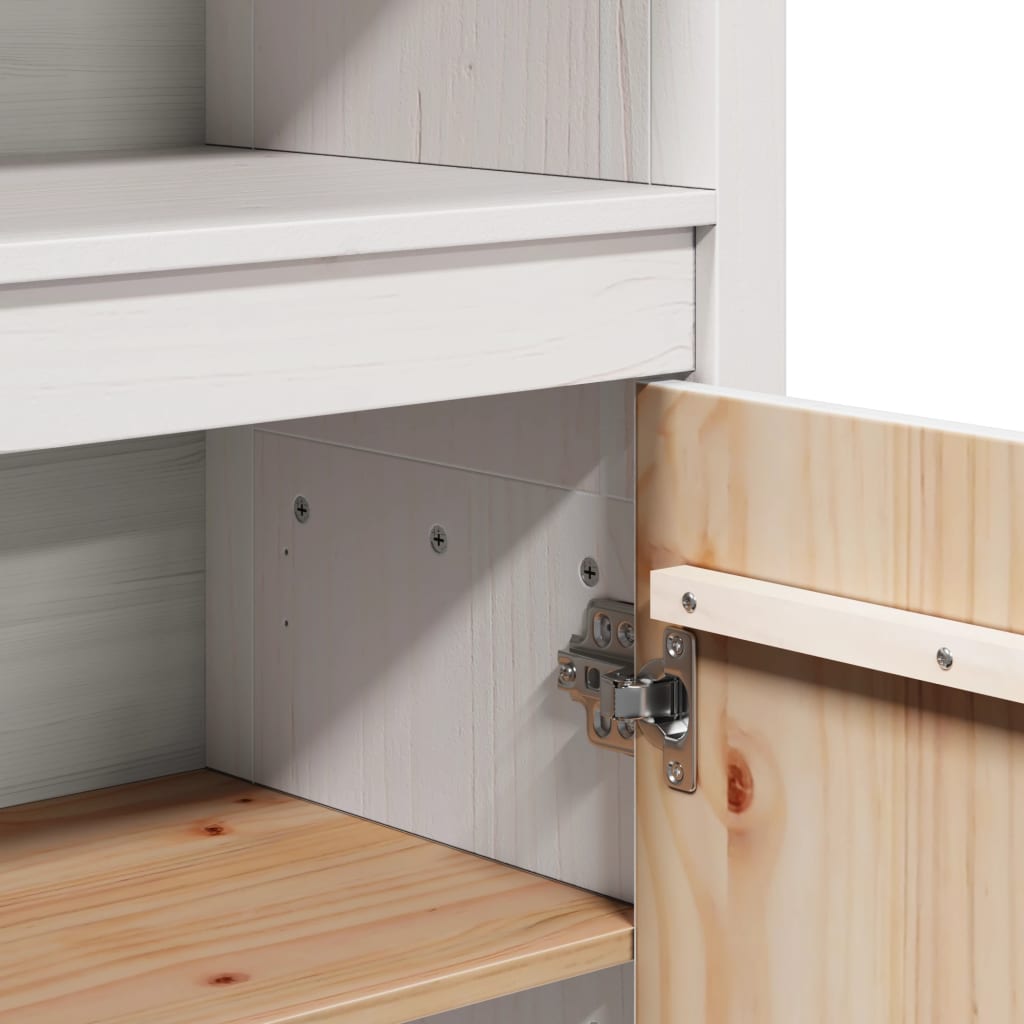 vidaXL Μπουφές Λευκός 80x35x154 εκ. από Μασίφ Ξύλο Πεύκου