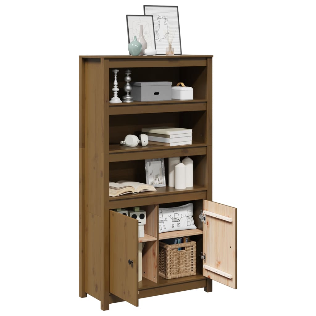 vidaXL Ντουλάπι Ψηλό Καφέ Μέλι 80x35x154 εκ. από Μασίφ Ξύλο Πεύκου