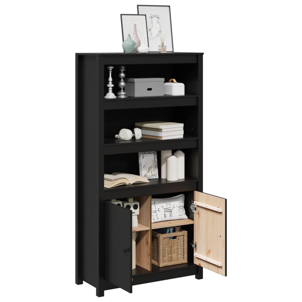 vidaXL Ντουλάπι Μαύρο 80x35x154 εκ. από Μασίφ Ξύλο Πεύκου