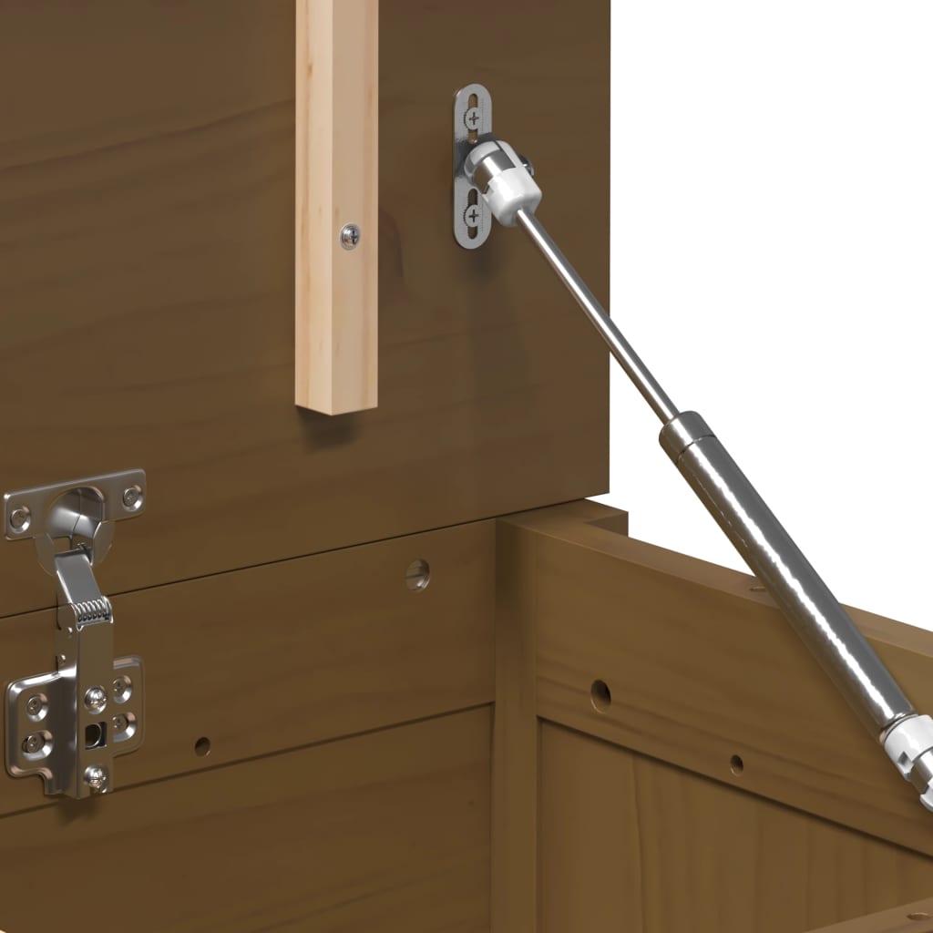 vidaXL Κουτί Αποθήκευσης Καφέ Μελί 110x50x45,5εκ από Μασίφ Ξύλο Πεύκου