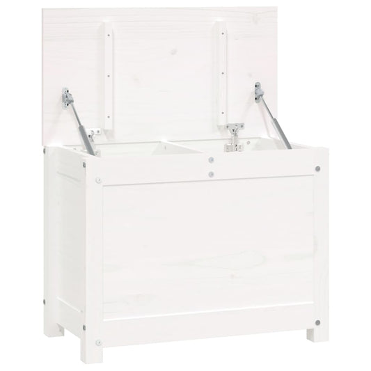 vidaXL Κουτί Αποθήκευσης Λευκό 60x32x45,5 εκ από Μασίφ Ξύλο Πεύκου