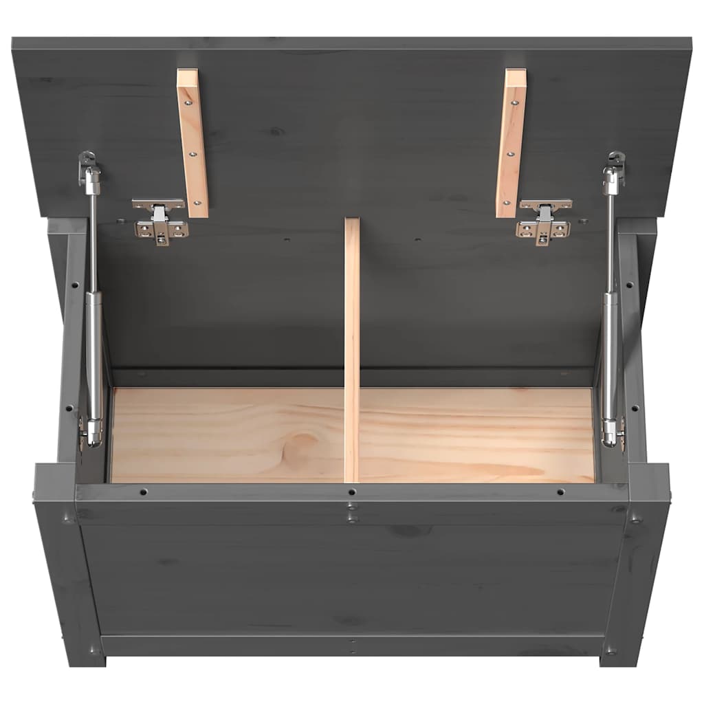 vidaXL Κουτί Αποθήκευσης Μαύρο 60x32x45,5 εκ από Μασίφ Ξύλο Πεύκου