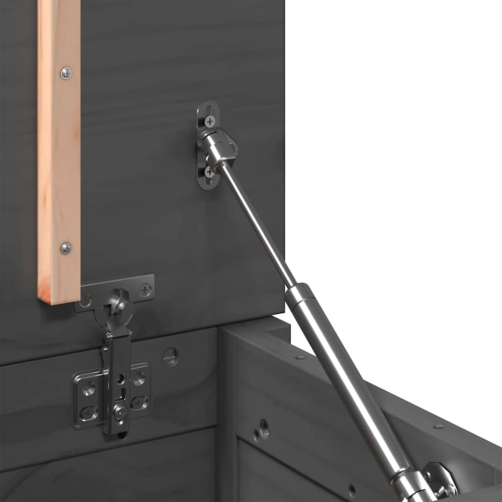 vidaXL Κουτί Αποθήκευσης Μαύρο 60x32x45,5 εκ από Μασίφ Ξύλο Πεύκου