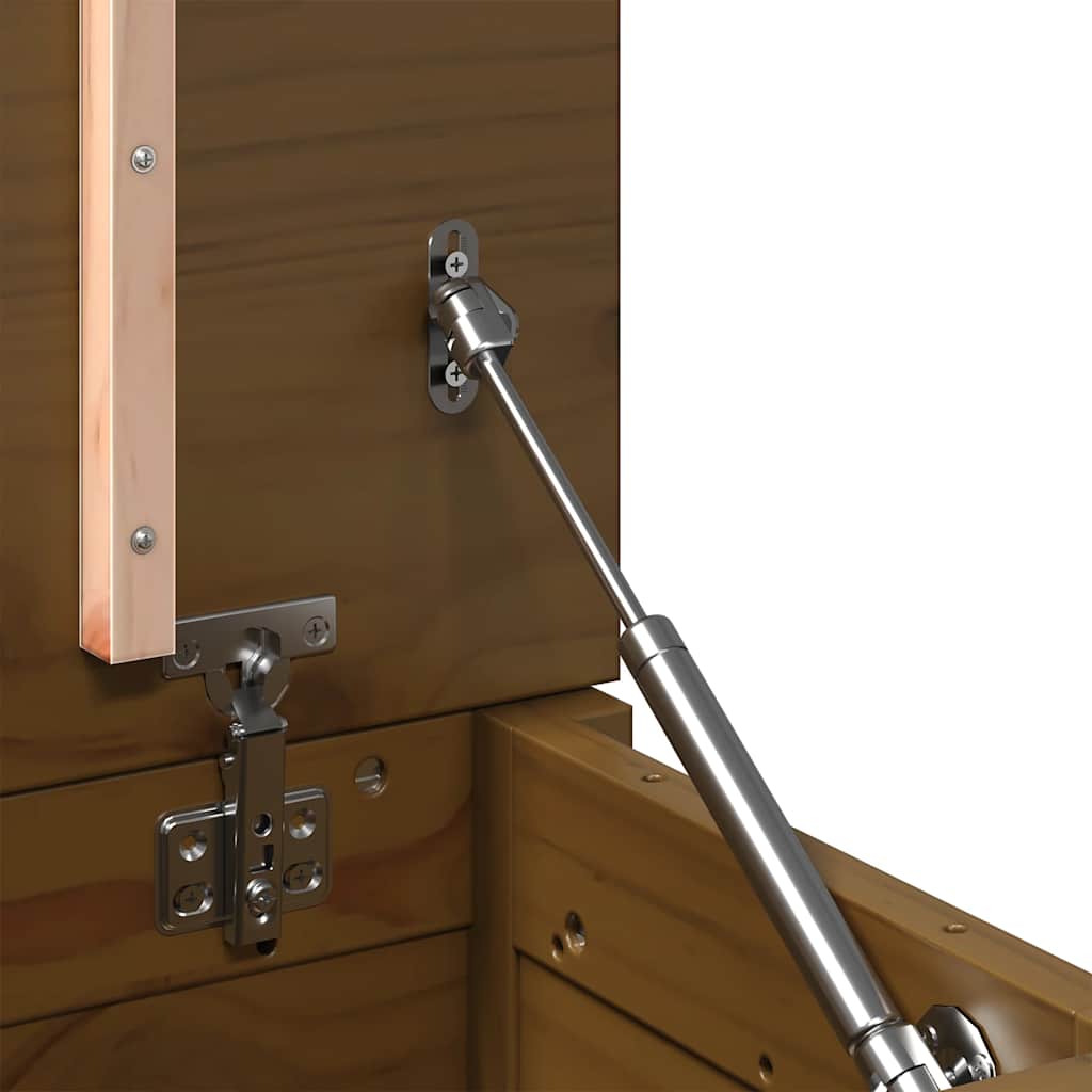 vidaXL Κουτί Αποθήκευσης Καφέ Μελί 60x32x45,5 εκ από Μασίφ Ξύλο Πεύκου