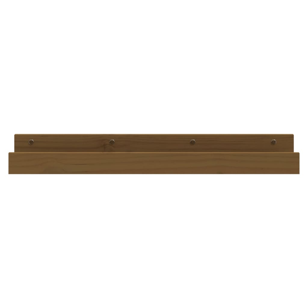 vidaXL Ράφια Τοίχου 2 τεμ. Καφέ Μελί 80x12x9 εκ Μασίφ Ξύλο Πεύκου