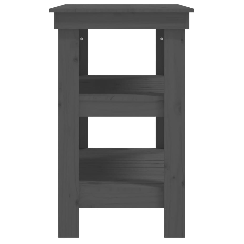 vidaXL Πάγκος Εργασίας Γκρι 78,5x50x80 εκ. από Μασίφ Ξύλο Πεύκου