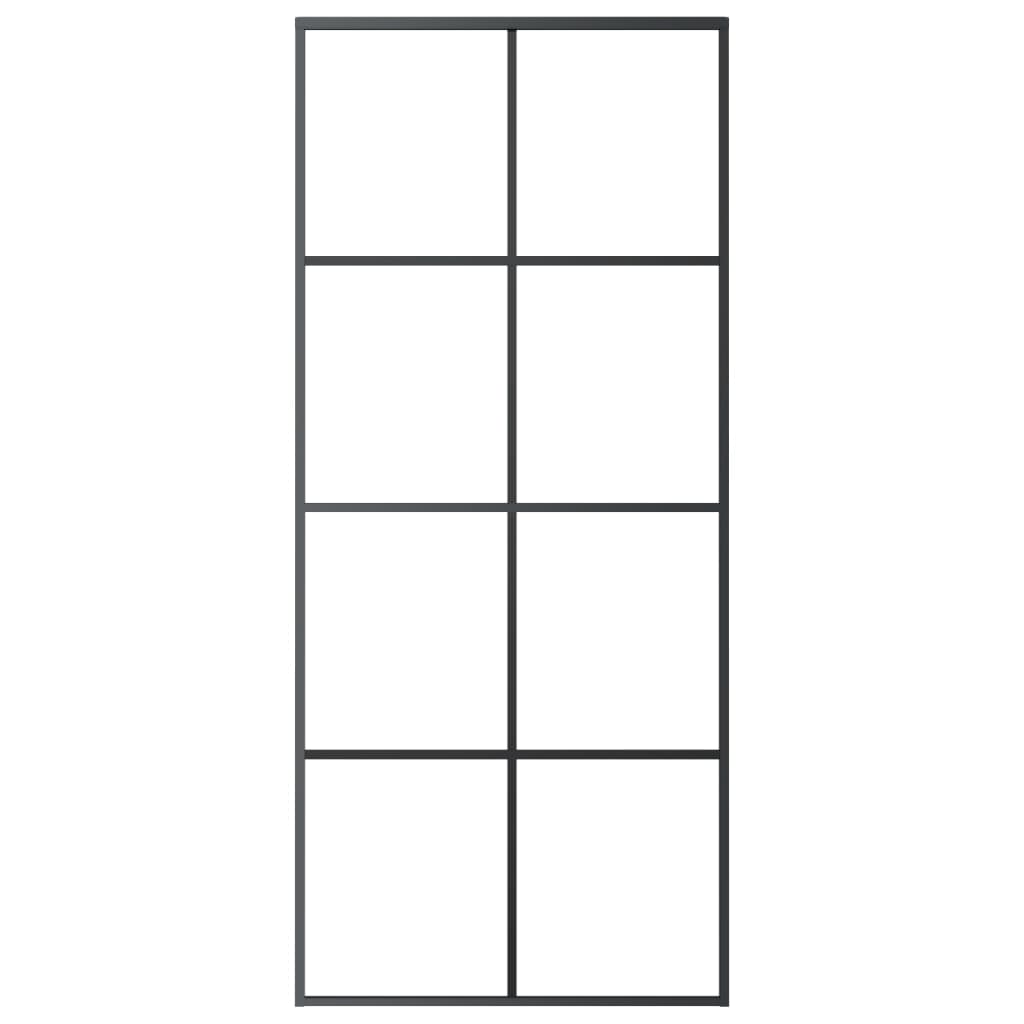 vidaXL Συρόμενη Πόρτα με Μηχανισμό 90x205 εκ. Γυαλί ESG & Αλουμίνιο