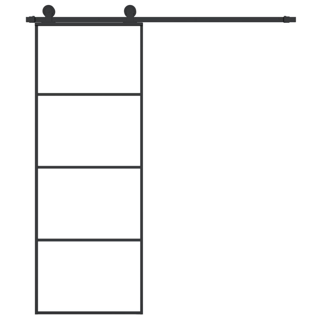 vidaXL Συρόμενη Πόρτα με Μηχανισμό 76x205 εκ. Γυαλί ESG & Αλουμίνιο