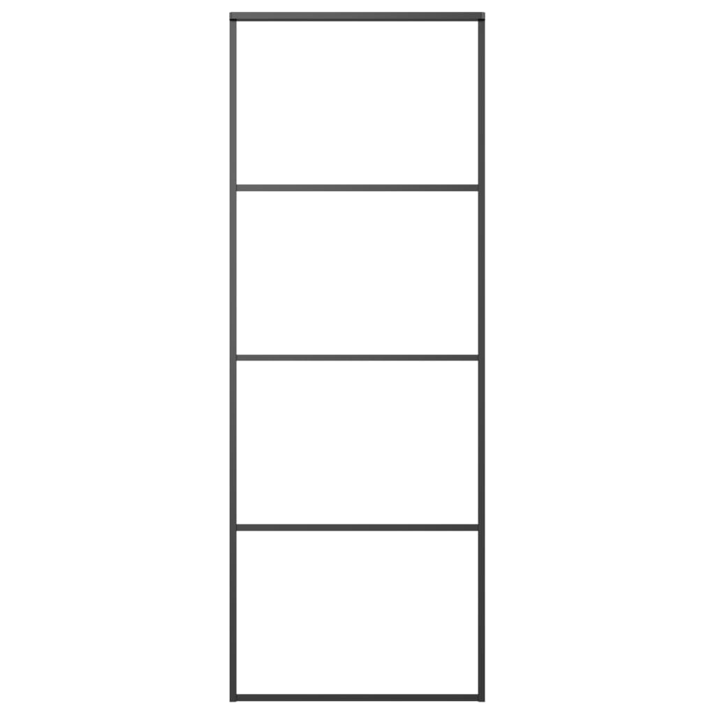 vidaXL Συρόμενη Πόρτα με Μηχανισμό 76x205 εκ. Γυαλί ESG & Αλουμίνιο