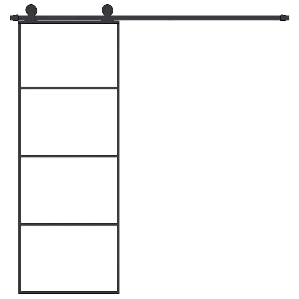 vidaXL Συρόμενη Πόρτα με Μηχανισμό 76x205 εκ. Γυαλί ESG & Αλουμίνιο