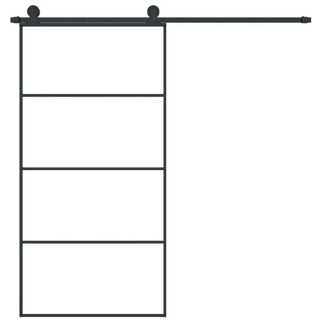 vidaXL Συρόμενη Πόρτα με Μηχανισμό 102,5x205 εκ. Γυαλί ESG & Αλουμίνιο