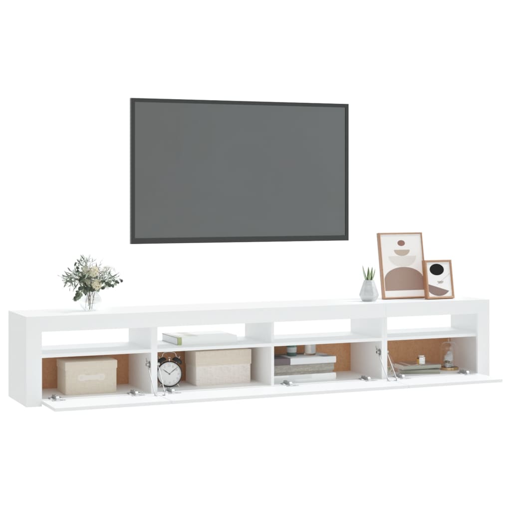 vidaXL Έπιπλο Τηλεόρασης με LED Λευκό 240x35x40 εκ.