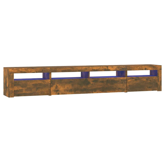 vidaXL Έπιπλο Τηλεόρασης με LED Καπνιστή Δρυς 240x35x40 εκ.