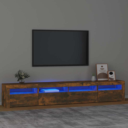 vidaXL Έπιπλο Τηλεόρασης με LED Καπνιστή Δρυς 240x35x40 εκ.