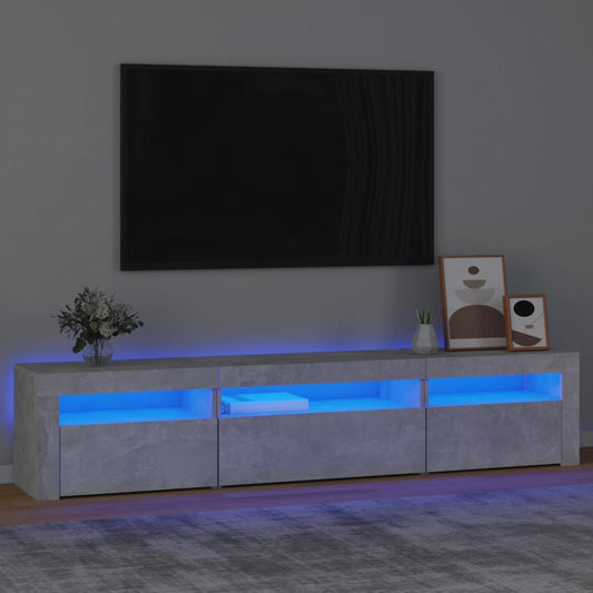 vidaXL Έπιπλο Τηλεόρασης με LED Γκρι Σκυροδέματος 195x35x40 εκ.