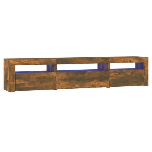 vidaXL Έπιπλο Τηλεόρασης με LED Καπνιστή Δρυς 195x35x40 εκ.