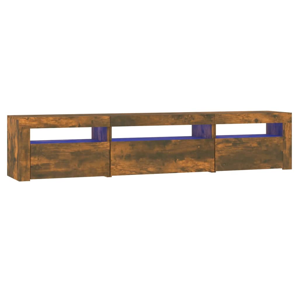 vidaXL Έπιπλο Τηλεόρασης με LED Καπνιστή Δρυς 195x35x40 εκ.