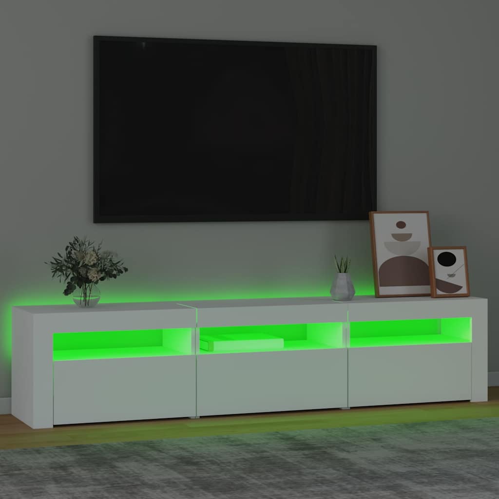 vidaXL Έπιπλο Τηλεόρασης με LED Λευκό 180 x 35 x 40 εκ.