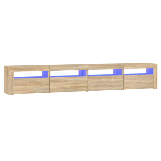 vidaXL Έπιπλο Τηλεόρασης με LED Sonoma Δρυς 240 x 35 x 40 εκ.