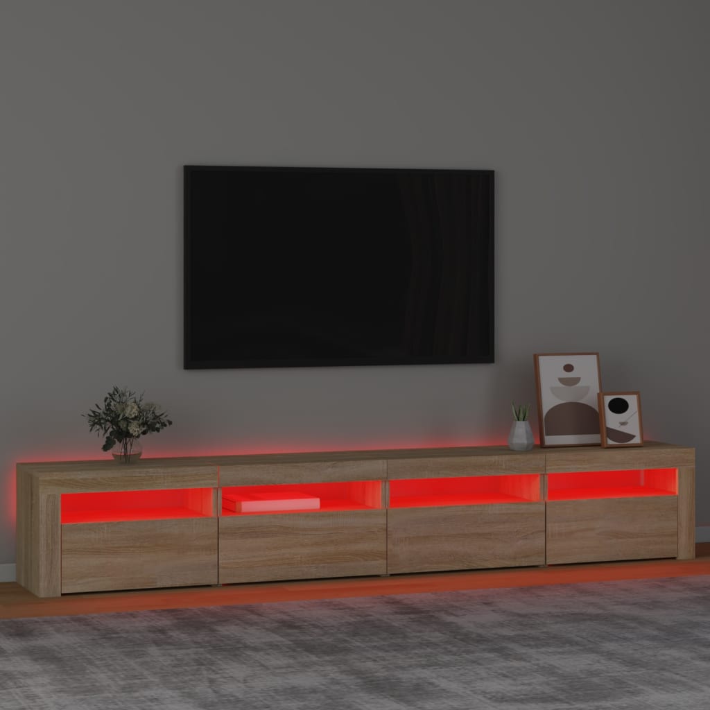 vidaXL Έπιπλο Τηλεόρασης με LED Sonoma Δρυς 240 x 35 x 40 εκ.