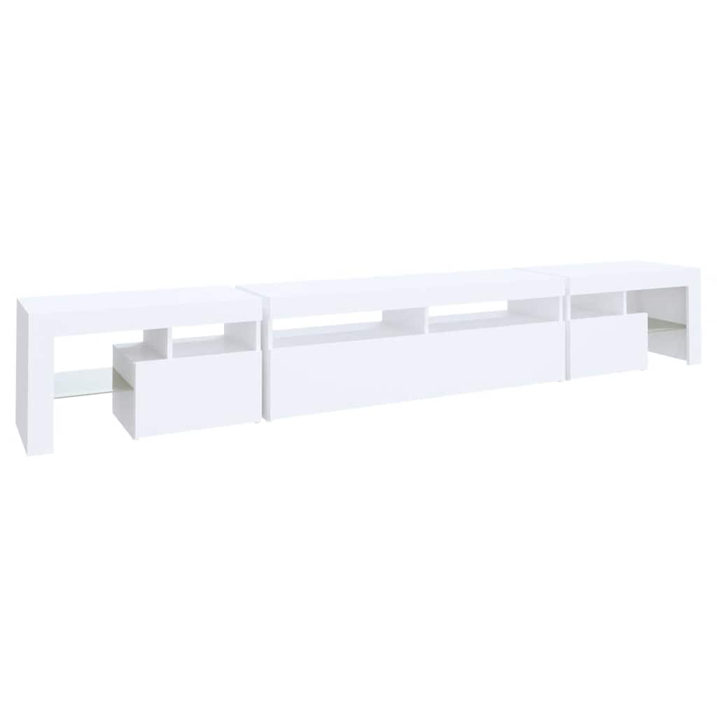 vidaXL Έπιπλο Τηλεόρασης με LED Λευκό 260 x 36,5 x 40 εκ.