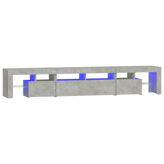vidaXL Έπιπλο Τηλεόρασης με LED Γκρι Σκυροδέματος 230x36,5x40 εκ.