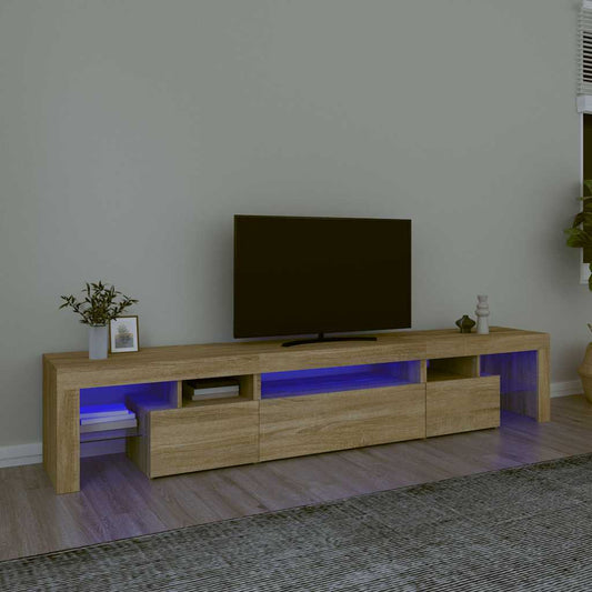 vidaXL Έπιπλο Τηλεόρασης με LED Sonoma Δρυς 215x36,5x40 εκ.