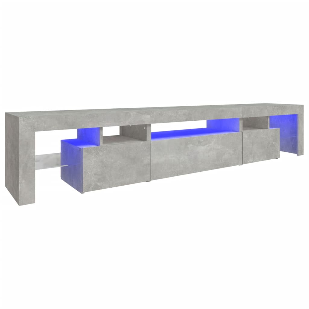 vidaXL Έπιπλο Τηλεόρασης με LED Γκρι Σκυροδέματος 215x36,5x40 εκ.