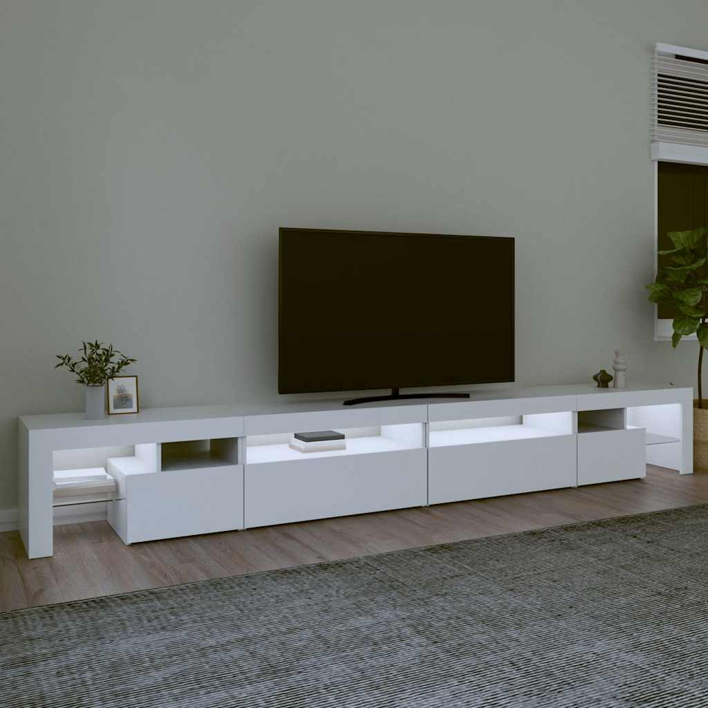vidaXL Έπιπλο Τηλεόρασης με LED Λευκό 290 x 36,5 x 40 εκ.
