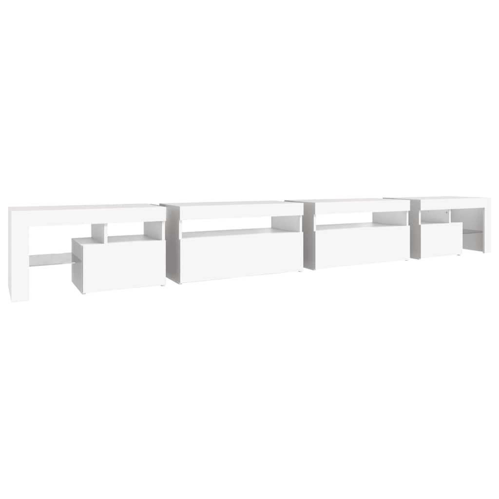 vidaXL Έπιπλο Τηλεόρασης με LED Λευκό 290 x 36,5 x 40 εκ.