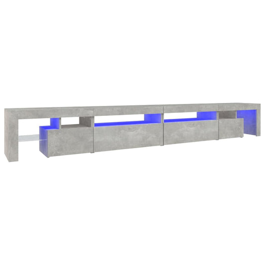 vidaXL Έπιπλο Τηλεόρασης με LED Γκρι Σκυροδέματος 290x36,5x40 εκ.