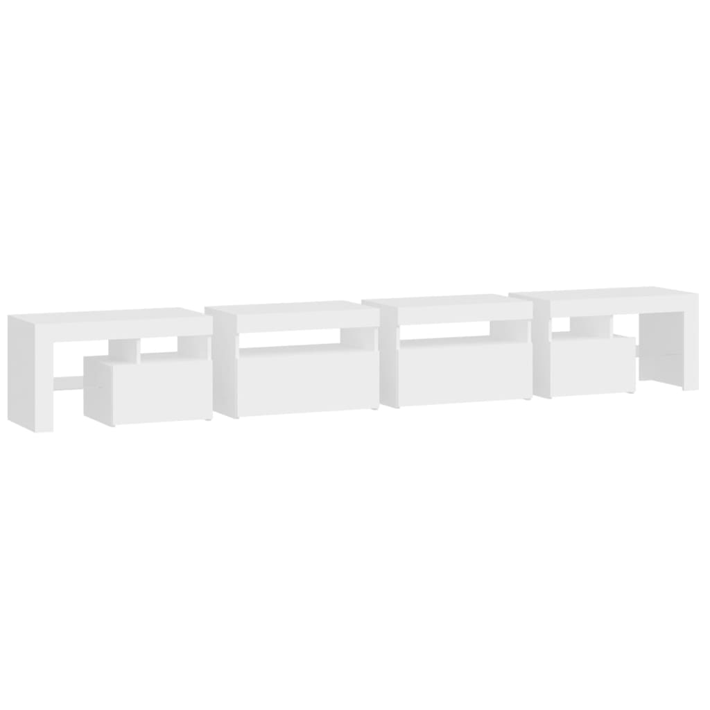vidaXL Έπιπλο Τηλεόρασης με LED Λευκό 260 x 36,5 x 40 εκ.