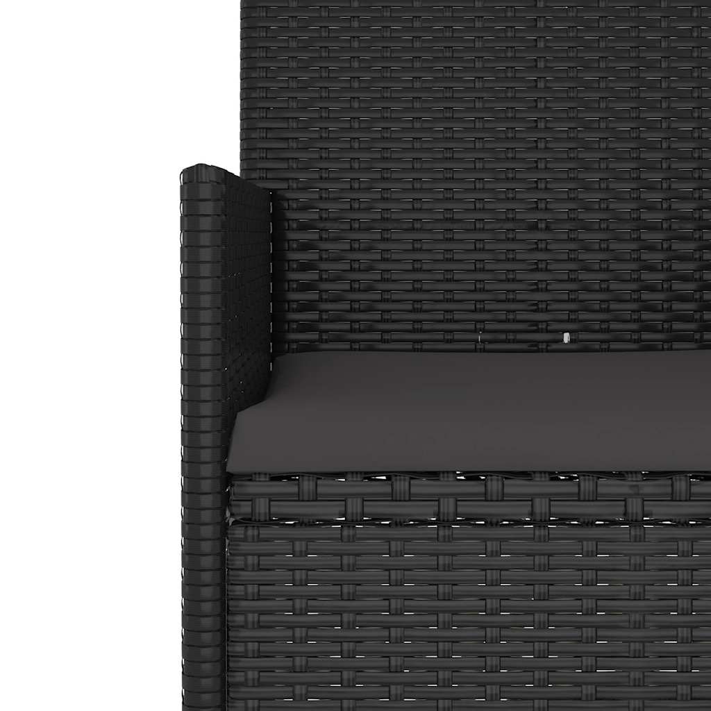 vidaXL Σαλόνι Κήπου Σετ 4 Τεμαχίων Μαύρο Συνθετικό Ρατάν με Μαξιλάρια