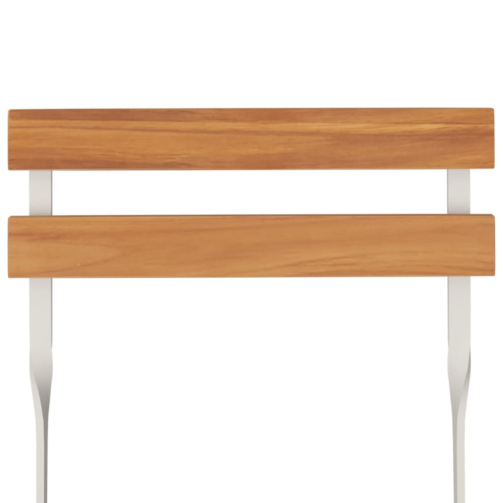 vidaXL Σετ Τραπεζαρίας Bistro Πτυσσόμενο 5 τεμ. Μασίφ Ακακία & Ατσάλι