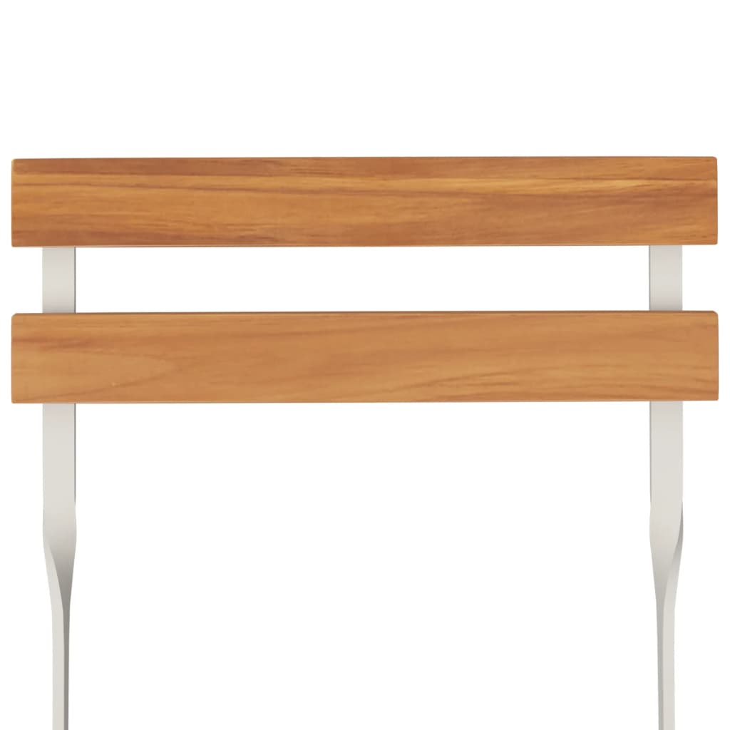 vidaXL Σετ Τραπεζαρίας Bistro Πτυσσόμενο 7 τεμ. Μασίφ Ακακία & Ατσάλι