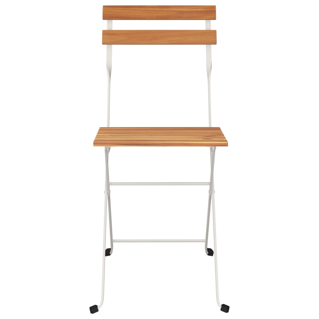 vidaXL Καρέκλες Bistro Πτυσσόμενες 8 τεμ. Μασίφ Ξύλο Ακακίας + Ατσάλι