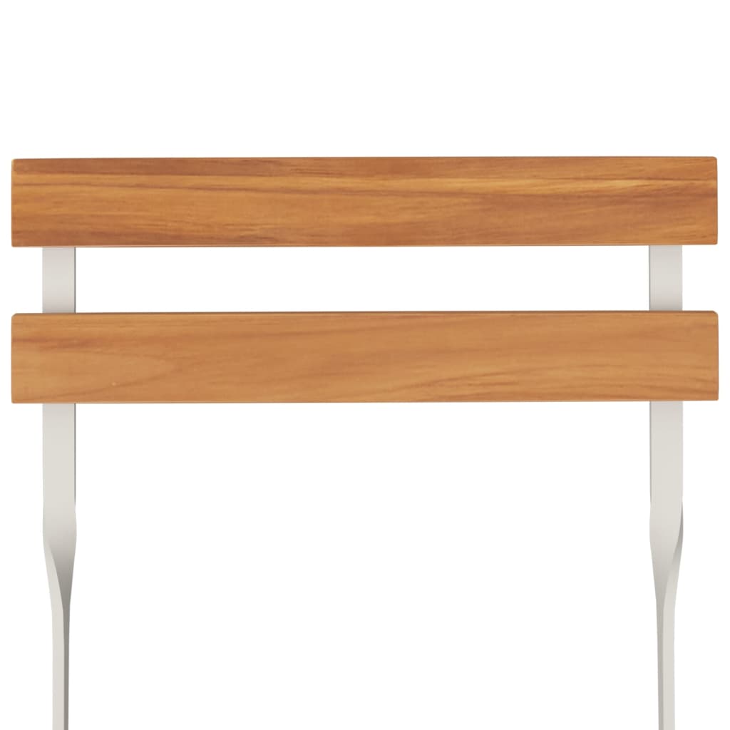 vidaXL Καρέκλες Bistro Πτυσσόμενες 8 τεμ. Μασίφ Ξύλο Ακακίας + Ατσάλι