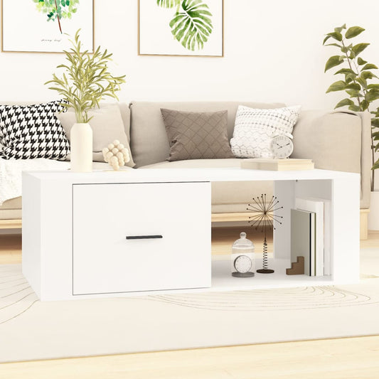 vidaXL Τραπεζάκι Σαλονιού Λευκό 100 x 50,5 x 35 εκ. Επεξεργασμένο Ξύλο
