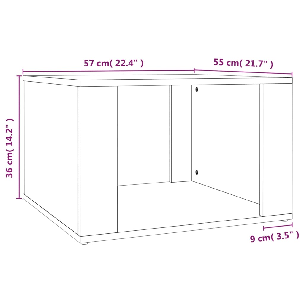 vidaXL Κομοδίνο Μαύρο 57x55x36 εκ. από Επεξεργασμένο Ξύλο