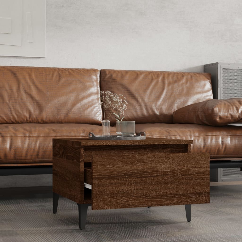 vidaXL Τραπέζι Βοηθητικό Καφέ Δρυς 50x46x35 εκ. Επεξεργασμένο Ξύλο