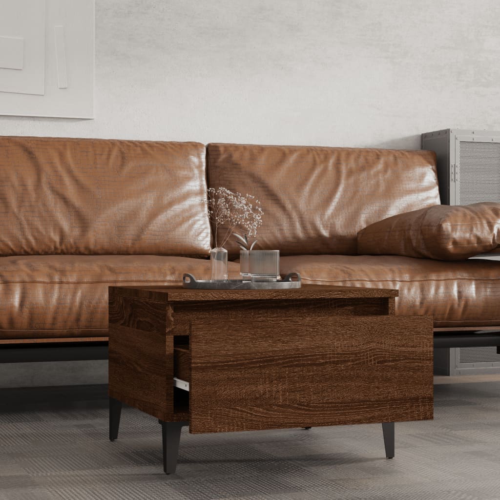 vidaXL Τραπεζάκια Σαλονιού 2 τεμ Καφέ Δρυς 50x46x35 εκ. Επεξ. Ξύλο