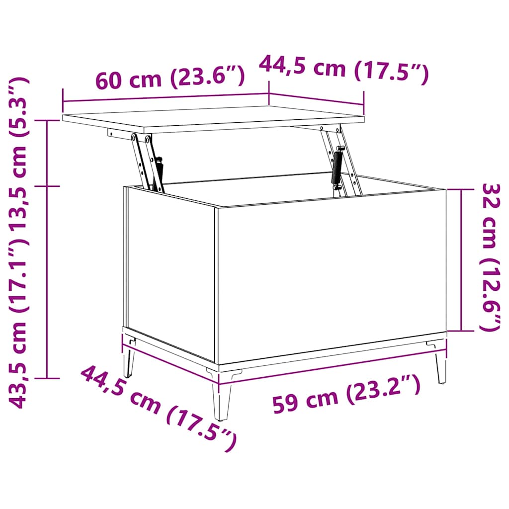 vidaXL Τραπεζάκι Σαλονιού Λευκό 60x44,5x45 εκ. από Επεξεργασμένο Ξύλο