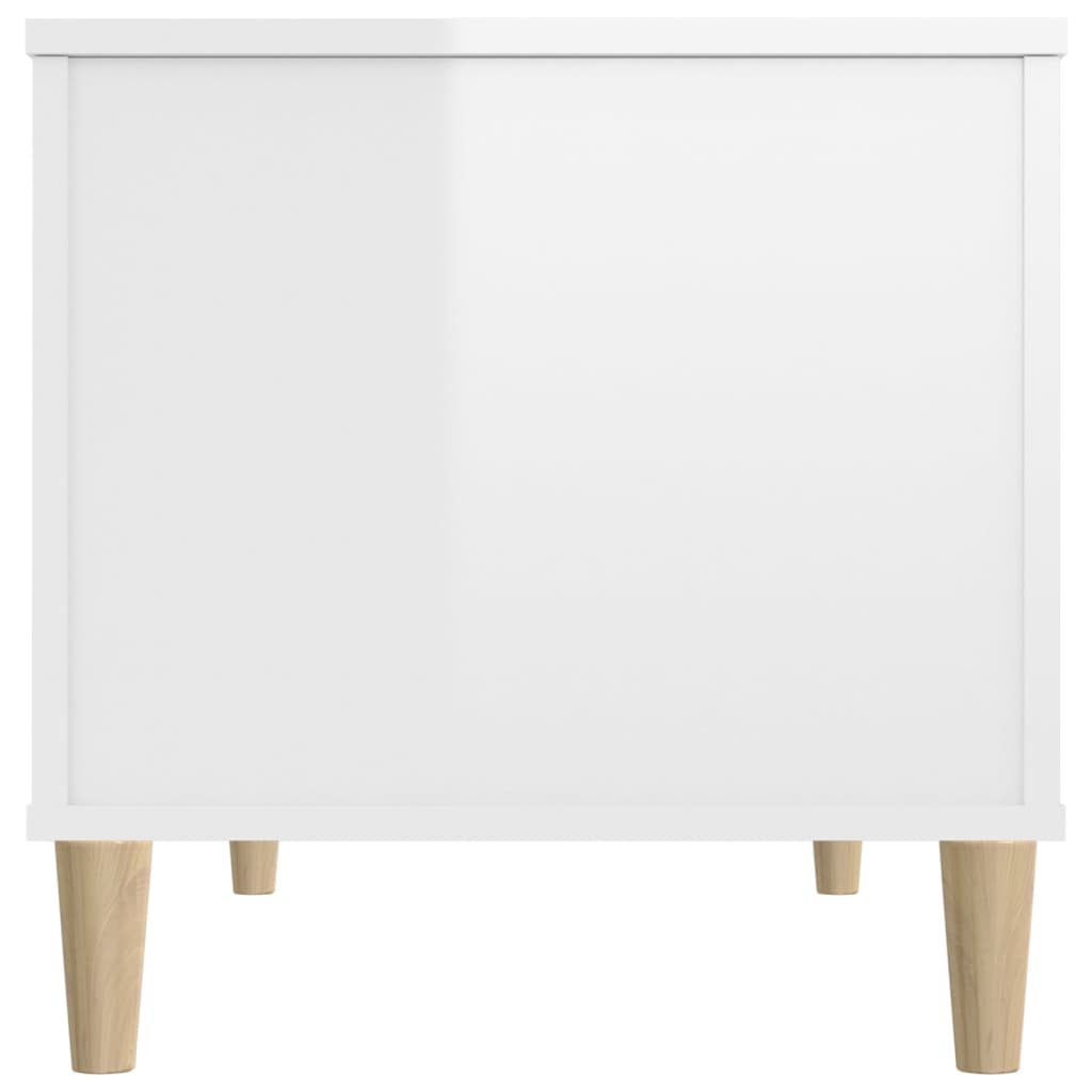 vidaXL Τραπεζάκι Σαλονιού Γυαλ. Λευκό 90x44,5x45 εκ. Επεξεργ. Ξύλο