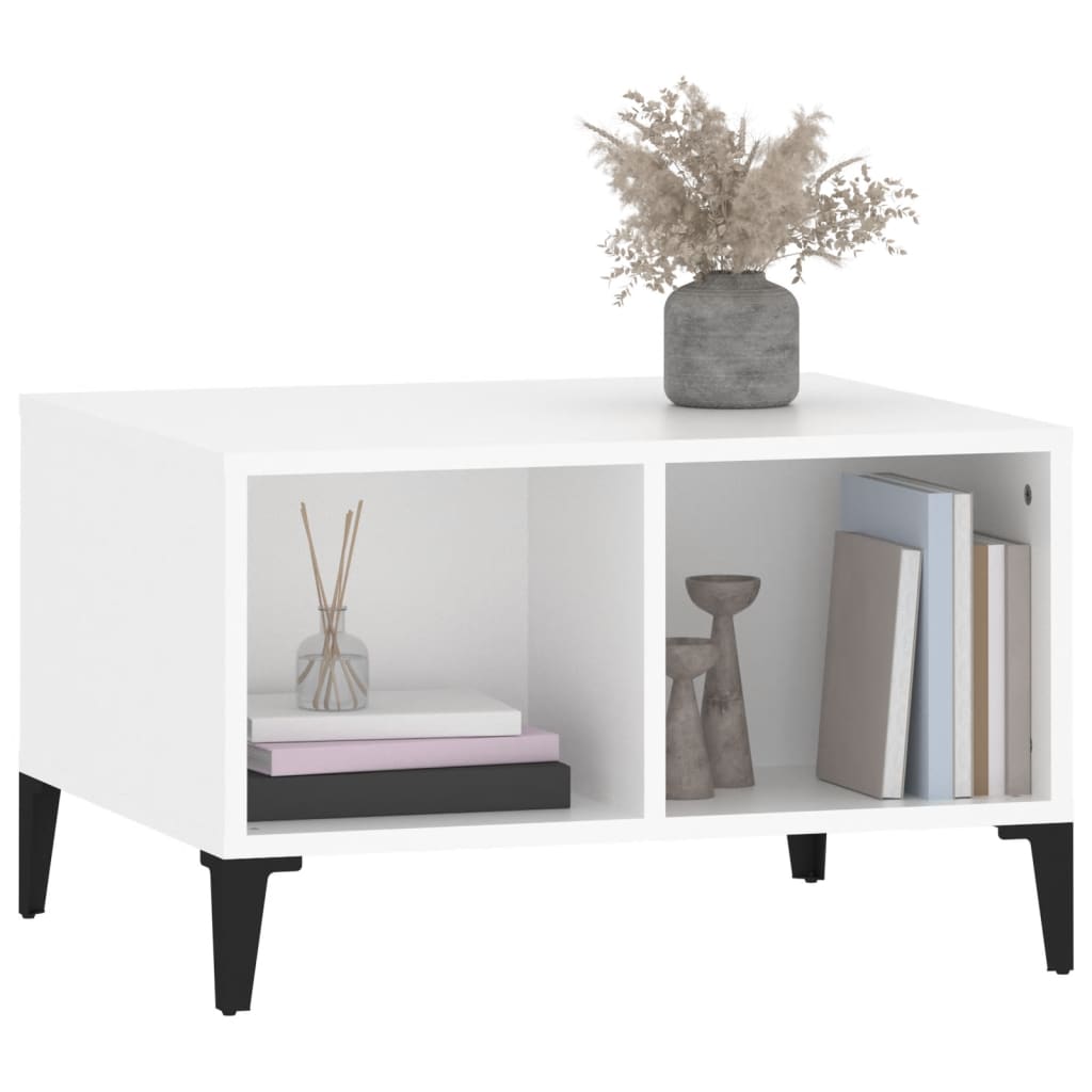 vidaXL Τραπεζάκι Σαλονιού Λευκό 60x50x36,5 εκ. από Επεξεργασμένο Ξύλο