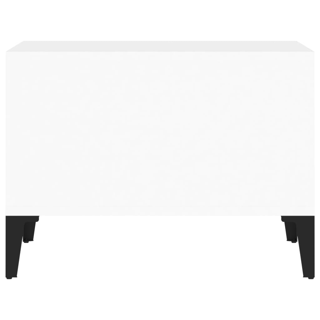 vidaXL Τραπεζάκι Σαλονιού Γυαλ. Λευκό 60x50x36,5 εκ. Επεξεργ. Ξύλο